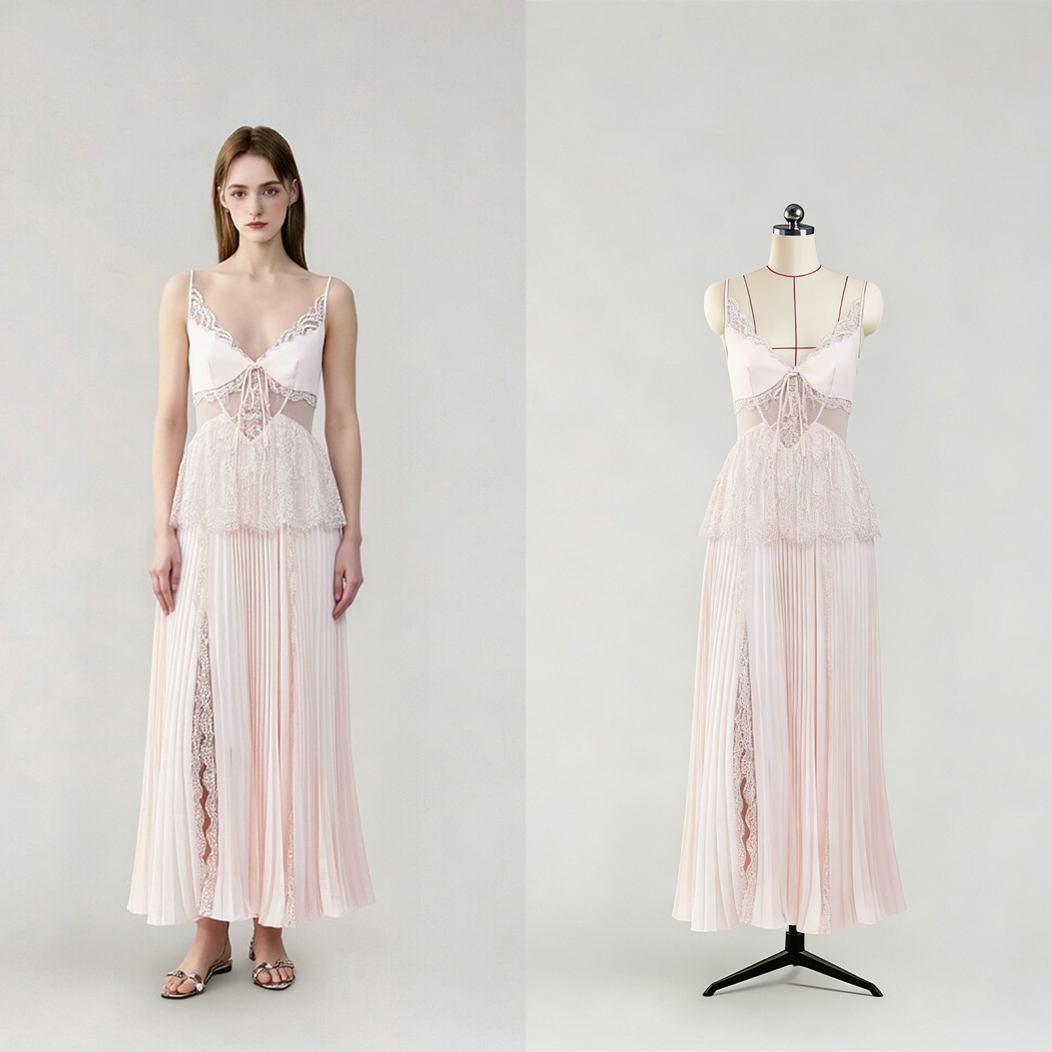 bridesmaid dresses from china online Bridesmaids Gray Chinese Style Dress (BM05) L / Long Lace Sleeves / Gray main image 0