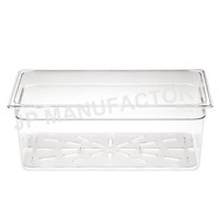Poêle GN transparente en polycarbonate 20cm de hauteur 1/1 1/2 1/3 1/4 1/6 1/9 tailles casserole alimentaire pour équipement de service de restaurant et d'hôtel