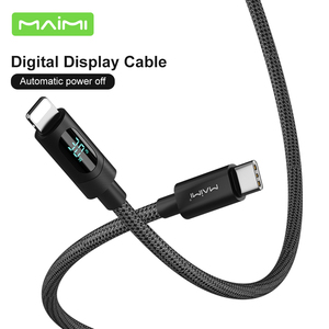 Câble USB-C vers USB-C 65W avec affichage numérique, charge rapide PD, cordon <span class=keywords><strong>de</strong></span> données tressé avec moniteur <span class=keywords><strong>de</strong></span> puissance en temps réel pour ordinateur portable, tablette, téléphone - Product Image 2