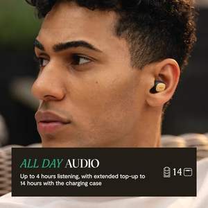 House of Marley <span class=keywords><strong>Smile</strong></span> หูฟังเอียร์บัดไร้สาย, เวลาเล่น14ชั่วโมง, ไม้ไผ่ที่ยั่งยืนและพลาสติกรีไซเคิล, ชาร์จเร็ว, - Product Image 3