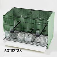 Ensemble de cage d'élevage d'oiseaux amovible, cage de vol en métal vert facile à nettoyer avec ports d'alimentation, adaptée pour la maison d'oiseaux d'intérieur