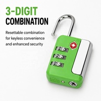Cadenas à combinaison TSA pour voyage en extérieur, code à 3 chiffres, étanche, en alliage de zinc, pour sac de camping, valise, armoire de rangement, casier