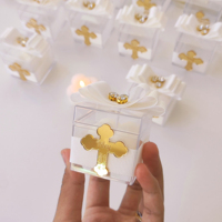 Boîte de présentation de mariage en acrylique personnalisée en gros d'usine, boîte carrée transparente en acrylique pour bonbons, café et cadeaux chocolatés