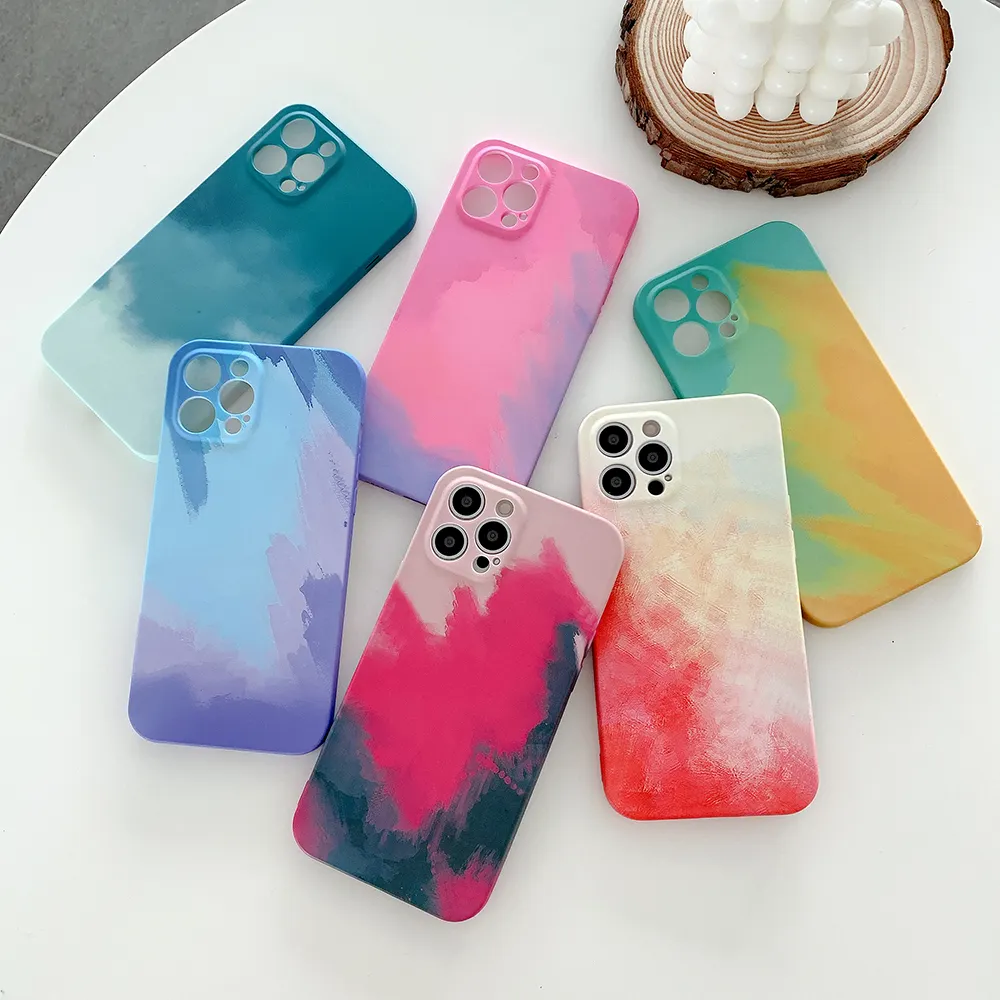 Fashion hot selling full cover UV ink printing case back water-transfer printed edge TPU phone case for iPhone 12 pro 12 pro max