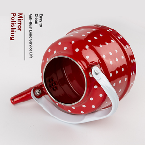 Classic Beautiful Enamel Tea <strong>Kettle</strong> 2.5L Charming Bloom Illustration Induction Base Works <strong>on</strong> All <strong>Hobs</strong> - Product Image 4
