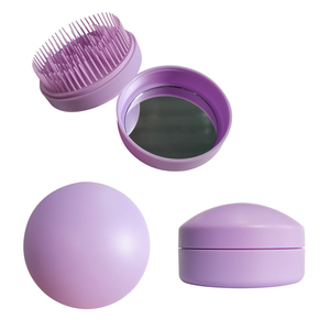 Hot Sell Mini <b>Plastic</b> Detangling Compact Pocket <b>Mirror</b> Comb Portable Folding Hair Brush with <b>Mirror</b> for Travel - Product Image 4