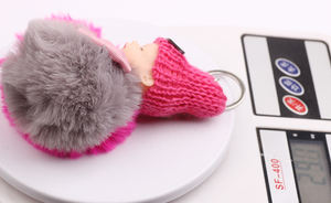 Porte-clés Lapin en Fourrure Rose, Blanc et Noir avec <span class=keywords><strong>Pompon</strong></span> – Adorable pour Filles - Product Image 6