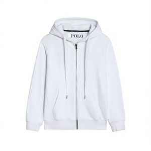 Sweat à capuche zippé oversize unisexe en coton pur à motif uni pour l'automne - Product Image 1