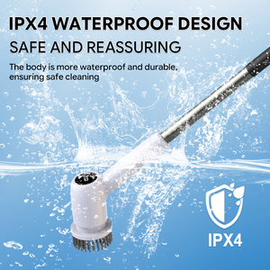 Cepillo de Limpieza Eléctrico Inalámbrico, Resistente al Agua IPX7, Mango Largo Desmontable, 7 Cabezales de Cepillo Reemplazables, Ecológico - Product Image 4