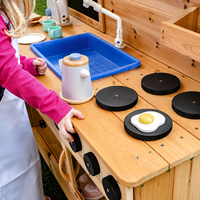 Maisonnette de jeu en bois massif pour enfants, mobilier d'extérieur haut de gamme pour maternelle, pour jeux de rôle (cuisine, sable, eau), chambre, salle à manger, hôpital