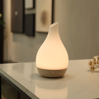 Diffuseur d'huile essentielle ultrasonique d'air en bois grain de bois et humidificateur d'arôme de nébulisation d'arôme d'aromathérapie en verre