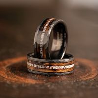 Anneaux en bois Ouyuan de 8 mm, bord plat, bois de cerf, bois de wengue, bois de fût de whisky, incrustation de bois