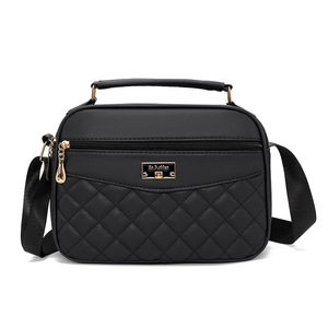 Sac carré petit format Mr.Puffer à motif diamant, noir, bandoulière, pour femme, usage quotidien, printemps 2025 - Product Image 5
