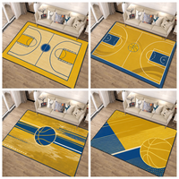 Tapis de basket-ball en gros, antidérapant, grand tapis de terrain de sport pour la décoration, tapis de sol intérieur à thème sportif, lavable, imprimé, pour salon