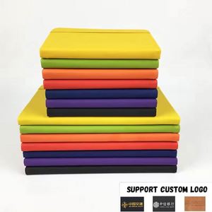 Wholesale Promo Business Notebooks Gift Customized Gold Logo A6 PU Leather <b>Journals</b> Flat Lined Portable Stationary Notebook - Product Image 5