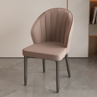 Chaise de salle à manger moderne en cuir PU de luxe, design élégant du dossier, pour hôtel, restaurant, usage commercial, loisirs, mobilier de maison, pliable