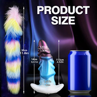 Le moins cher : Plug anal en silicone avec queue de renard longue et fourrure, avec base en T, mignon, pour cosplay, femmes et hommes
