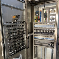 Tableau de distribution triphasé avec disjoncteurs, compteur d'énergie kWh, protection contre les surtensions 5 voies SPD, panneau d'alimentation industriel CHNT
