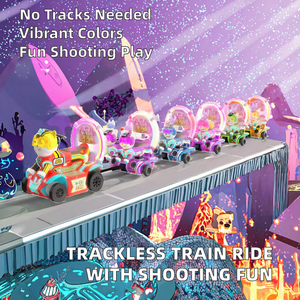 Trenino Elettrico Senza Binari in Fibra di Vetro di Alta Qualità con Sedili Oscillanti e Videogiochi per Bambini, per Centri Commerciali - Product Image 1