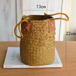 Panier de rangement personnalisé en jonc de mer, panier à linge en <span class=keywords><strong>osier</strong></span> tressé naturel pur, pot de fleurs pour la maison et le jardin, décorations en <span class=keywords><strong>osier</strong></span> - Product Image 4
