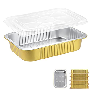 Conteneur en aluminium jetable de 3500 ml, robuste, doré, écologique, pour l'emballage alimentaire - Product Image 1