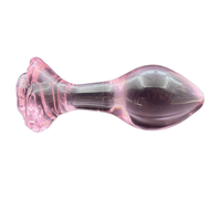 Dilatateur anal en verre borosilicate transparent en forme de rose - 100% étanche et portable, jouet de masturbation pour femmes