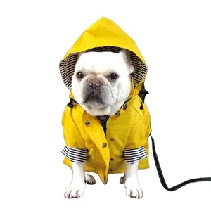 Оптовая продажа, Весенняя Роскошная водонепроницаемая куртка с пуговицами для дождя, куртка для домашних животных, собак, пальто, дождевик, толстовка, одежда для щенков
