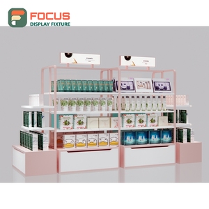 Comptoir de présentation de perruques de salon haut de gamme avec vitrine en verre, tiroir et étagère intégrée pour magasin - Product Image 1