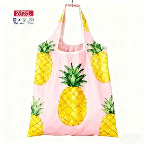 Custom Cartoon Pattern Washable Lightweight Polyester Folding Tote <b>Bag</b> for Women & Men Reusable Grocery Travel <b>Bag</b> - Product Image 2