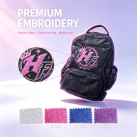 Sac à dos personnalisé avec logo, faible MOQ, scintillant, pour collège et école, sac à dos tendance pour filles avec compartiment à chaussures