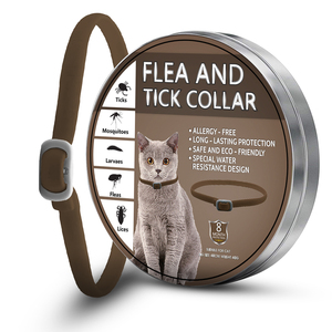 Collier anti-<span class=keywords><strong>puces</strong></span> et anti-tiques réglable pour animaux de compagnie, répulsif d'insectes pour animaux de compagnie en silicone personnalisé, huile essentielle de plantes naturelles pures, dentelle pour animaux - Product Image 5