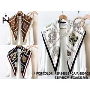 Sciarpa triangolare multifunzionale 135x60 cm dal design alla moda per donne e uomini - Product Image 3