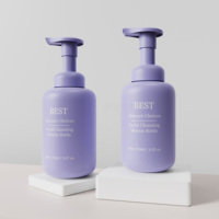 Botol Pompa Busa Bulat Custom 120ml 150ml Kemasan Kosmetik Matte Botol Plastik PET Kosong Dispenser Pompa Busa Sabun Pembersih