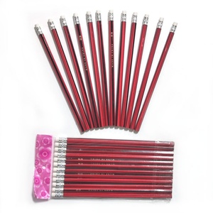 Juego de Lápices HB Rojos y Negros Clásicos de 17.5 cm de Largo con Logotipo Personalizado y Empaque Exterior, para Uso Escolar y de Oficina - Product Image 2