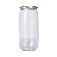 Bouteille de Jus Transparente Personnalisée 250mL 350mL 450mL 550mL, Bocal en Plastique Scellable PET pour Boissons et Sodas