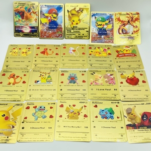في المخزون بطاقة معدنية ذهبية <span class=keywords><strong>Charizard</strong></span> الإصدار الأول بطاقة المعاملات الجديدة لعبة البوكر طاولة معدنية اللعب - Product Image 6