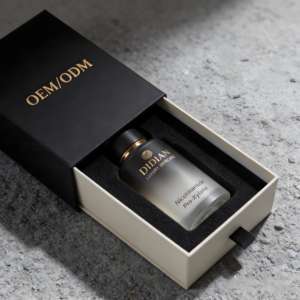 Flacons de parfum OEM noirs givrés 100ml/50ml/30ml, conteneurs en verre pour parfum, emballage de luxe avec vaporisateur à pompe - Product Image 3