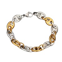 Bracelet unisexe minimaliste en acier inoxydable plaqué sous vide avec fermoir 'R' et maillons en forme de nez de cochon, modèle Dongguan, best-seller transfrontalier