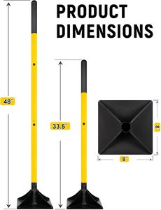 Pilon compacteur manuel robuste en acier 8x8 pouces avec manche de 48 pouces pour le nivellement du sol, du gravier, du sable, de l'asphalte et la pose de pavés - Product Image 2