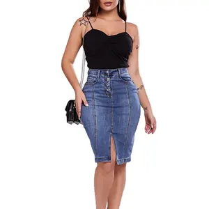 Wrap Skirt Patchwork Skinny Jean Skirts For Women Short Denim Dress Women Summer Sexy Denim Skirt For Women