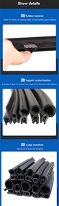 Tira de Goma EPDM para Sellado de Puertas de Automóviles y Tira de Goma Flexible para Protección de Bordes de Automóviles <span class=keywords><strong>con</strong></span> Servicios de Corte y Soldadura - Product Image 5