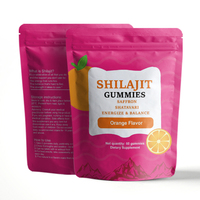 Gummies de Shilajit à base de plantes pour adultes, saveur orange, compléments à base de plantes pour l'immunité, l'énergie et la digestion, bonbons gélifiés