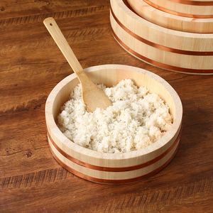 Recipiente Cuadrado de Madera Ecológico para <span class=keywords><strong>Sushi</strong></span>, Hangiri, Oke, para Mezclar Arroz, con Tapa, para Cocinar al Vapor, para Restaurantes Japoneses - Product Image 5