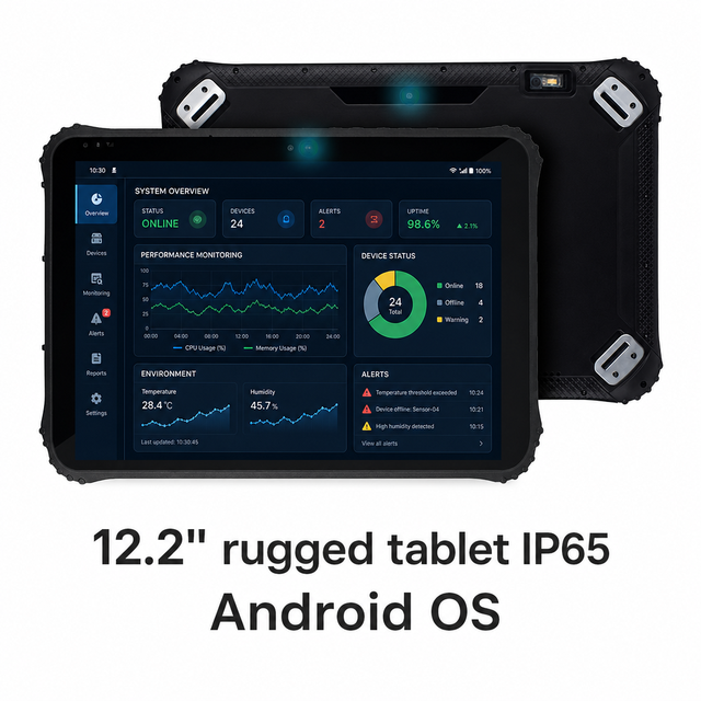 RT12A Qualcomm Android 14 5G WiFi 6E Rugged Tablet 8GB 128GB Industrial PC IP65 Waterproof 2D Barcode Scanner NFC Rugged Tablet