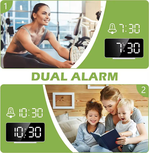 Chất lượng hàng đầu lịch Glow nhiệt độ bàn Đồng hồ bảng gương cạnh giường ngủ đồng hồ báo thức - Product Image 5