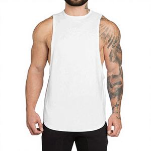New Design Custom Logo Printed Men's Knitted Breathable Plus Size Casual Tanktop Sleeveless Solid Color Stylish Tops New Arrival - Product Image 1