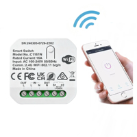 Module de commutation intelligent Wi-Fi 16A pour maison connectée, interrupteur mini intelligent Tuya 2 voies, installation facile, contrôle par application et vocal, relais de commutation