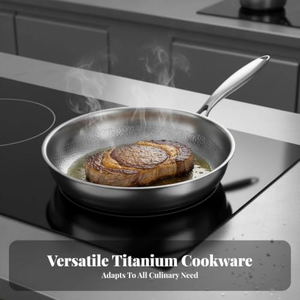 Poêle à frire antiadhésive en titane à triple couche, motif martelé, pour la cuisine domestique - Product Image 4