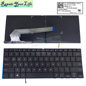 คีย์บอร์ดแล็ปท็อปเรืองแสงในสหราชอาณาจักรสำหรับ Asus <span class=keywords><strong>Zenbook</strong></span> <span class=keywords><strong>flip</strong></span> <span class=keywords><strong>S</strong></span> UX370UA แป้นพิมพ์0KNB0-2604HE00 UX370UAF เปลี่ยนใหม่สีดำ/ สีฟ้า - Product Image 2