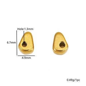 Cuentas espaciadoras de acero inoxidable con forma de guijarro de 7 mm, chapadas en oro, de forma irregular, para pulseras y collares - Product Image 3